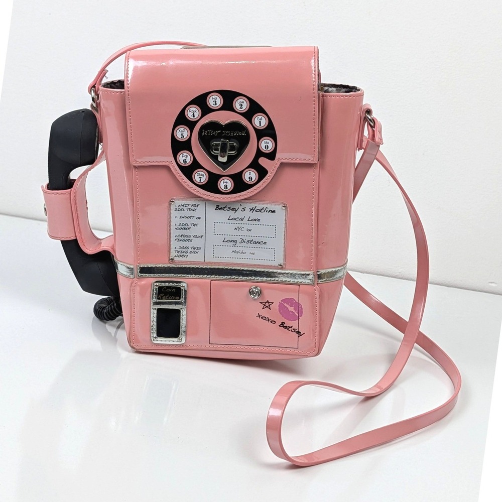 Betsey Johnson Pink Hotline Payphone Kitsch Crossbody Bag Novelty Purse